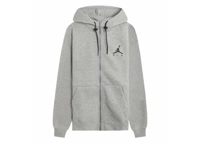 Pre-owned Jordan Men's  Jumpman Air Fleece Fullzip Hoodie In Grey