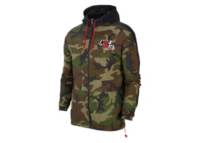 Pre-owned Jordan Men's  Jumpman Classics Camo Windbreaker Jacket In Medium Olive