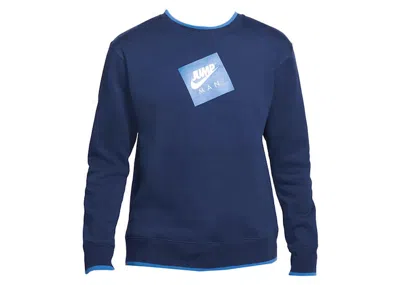 Pre-owned Jordan Men's  Jumpman Classics Fleece Crewneck Sweatshirt In Blue