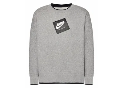 Pre-owned Jordan Men's  Jumpman Classics Fleece Crewneck Sweatshirt In Grey In Gray