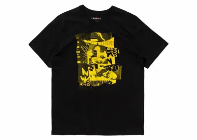 Pre-owned Jordan Men's  Jumpman Flight Short Sleeve T-shirt In Black/yellow In Multi