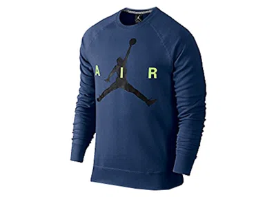 Pre-owned Jordan Men's  Jumpman Graphic Brushed Crewneck Sweatshirt In Blue/green