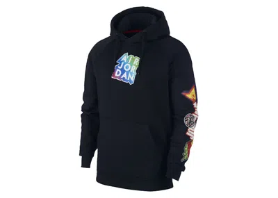 Pre-owned Jordan Men's  Jumpman Sticker Hoodie In Black