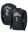 Jordan Men's  Kawhi Leonard Black La Clippers Statement Name And Number Pullover Sweatshirt In Black