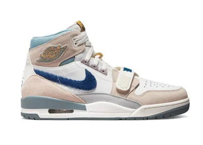 Pre-owned Jordan Men's  Legacy 312 Corduroy Swoosh Sneakers In White/fossil Stone/blue