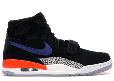 Pre-owned Jordan Men's  Legacy 312 Knicks Sneakers In Black/rush Blue/brilliant Orange In Multi