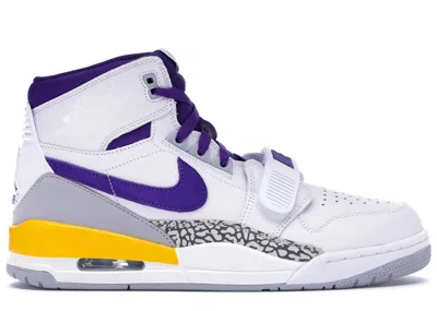 Pre-owned Jordan Men's  Legacy 312 Lakers Sneakers In White/field Purple/amarillo