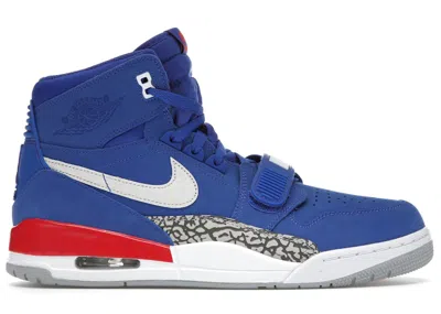 Pre-owned Jordan Men's  Legacy 312 Pistons Sneakers In Bright Blue/white/university Red