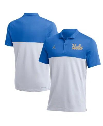 Jordan Men's  Light Blue, White Ucla Bruins Coaches Performance Polo Shirt In Light Blue,white