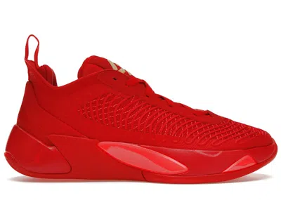 Pre-owned Jordan Men's  Luka 1 University Red Sneakers In Black/metallic Silver/signal Blue In Multi