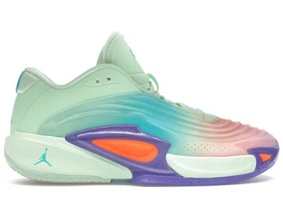 Pre-owned Jordan Men's  Luka 3 Blurred Vision Sneakers In Vapor Green/cone/psychic Purple In Multi