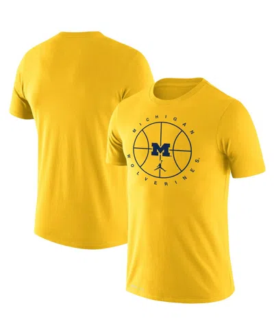 Jordan Men's  Maize Michigan Wolverines Basketball Icon Legend Performance T-shirt