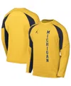 Jordan Men's  Maize Michigan Wolverines Basketball Shooting Raglan Long Sleeve T-shirt In Maize
