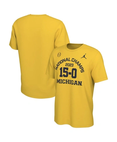 Jordan Men's  Maize Michigan Wolverines College Football Playoff 2023 National Champions 15-0 T-shirt