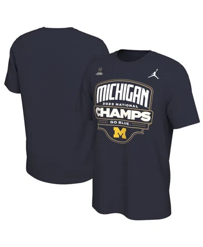 Jordan Men's  Navy Michigan Wolverines College Football Playoff 2023 National Champions Celebration T