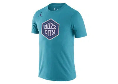 Pre-owned Jordan Men's  Nba Charlotte Hornets Logo Drifit T-shirt In Teal
