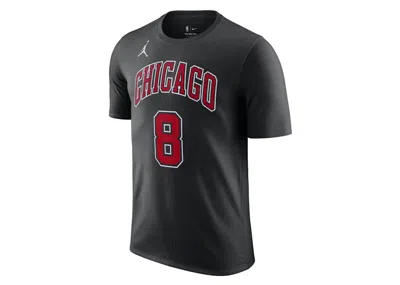 Pre-owned Jordan Men's  Nba Chicago Bulls Zach Lavine T-shirt In Black/white/red