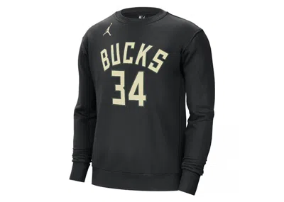 Pre-owned Jordan Men's  Nba Milwaukee Bucks Giannis Antetokounpo Fleece Loose Fit Sweatshirt In Black