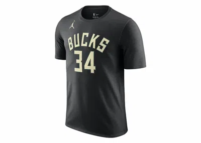 Pre-owned Jordan Men's  Nba Milwaukee Bucks Giannis Antetokounpo T-shirt In Black/sail In Multi