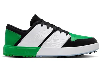 Pre-owned Jordan Men's  Nu Retro 1 Golf Lucky Green Sneakers In Black/white/blue Tint In Multi