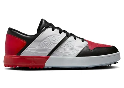 Pre-owned Jordan Men's  Nu Retro 1 Low Golf Chicago Sneakers In Black/white/university Red