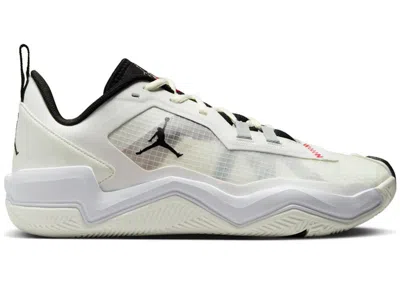 Pre-owned Jordan Men's  One Take 4 Black Sneakers In Sail/wolf Grey/challenge Red In Multi