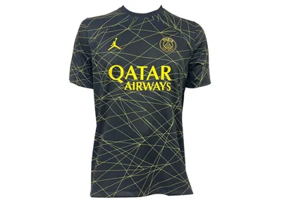 Pre-owned Jordan Men's  Paris Saintgermain 2023/24 Stadium Force Jersey In Black/tour Yellow