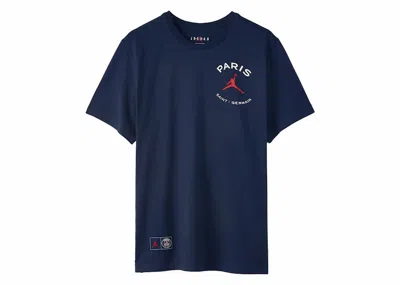 Pre-owned Jordan Men's  Paris Saintgermain Logo T-shirt In Blue