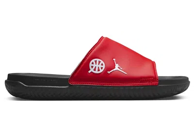 Pre-owned Jordan Men's  Play Slide Quai 54 White Sneakers In University Red/black/classic Green In Multi