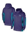 JORDAN MEN'S JORDAN PURPLE CHARLOTTE HORNETS 2023/24 AUTHENTIC SHOWTIME FULL-ZIP HOODIE