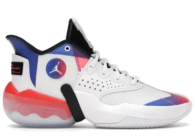 Pre-owned Jordan Men's  React Elevation Sneakers In White/black/hyper Royal In Multi