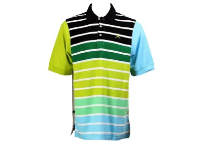 Pre-owned Jordan Men's  Signature Logo Polo Shirt In Black/green