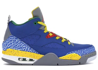 Pre-owned Jordan Men's  Son Of Mars Low Do The Right Thing Sneakers In Game Royal/pimento/tour Yellow