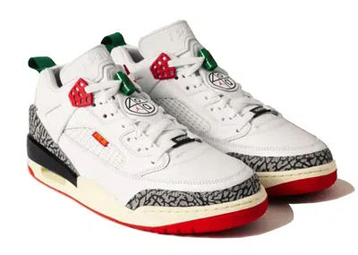 Pre-owned Jordan Men's  Spizike Low Do The Right Thing 35th Anniversary Sneakers In White/fire Red/pine Green In Multi