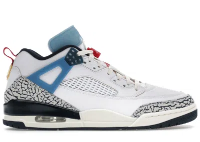 Pre-owned Jordan Men's  Spizike Low Motion Pack Sneakers In White/armory Navy Blue/aegean Storm