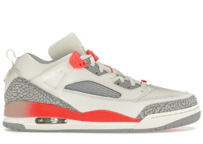 Pre-owned Jordan Men's  Spizike Low Psg Paris Saintgermain Infrared Sneakers In Sail/wolf Grey/cement Grey In Gray