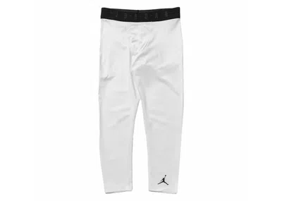 Pre-owned Jordan Men's  Sport 3/4 Length Drifit Tights In White/black In Multi