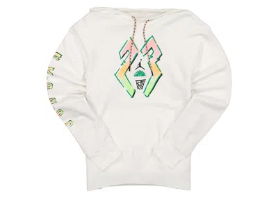 Pre-owned Jordan Men's  Sport Dna Pullover Hoodie In White