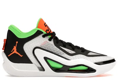 Pre-owned Jordan Men's  Tatum 1 Home Team Sneakers In White/black/green Strike