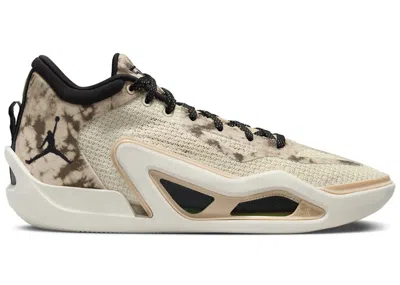 Pre-owned Jordan Men's  Tatum 1 Pf Tunnel Walk (gum Sole) Sneakers In Fossil/sesame/electric Green In Multi