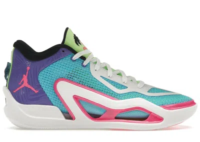 Pre-owned Jordan Men's  Tatum 1 Wave Runner Sneakers In Lagoon Pulse/pink Blast/psychic Purple