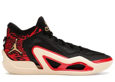 Pre-owned Jordan Men's  Tatum 1 Zoo Sneakers In Black/metallic Gold/university Red