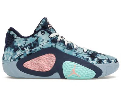 Pre-owned Jordan Men's  Tatum 2 Gpx Denim Sneakers In Blue Void/leche Blue/tropical Twist