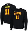 Jordan Men's  Trae Young Black Atlanta Hawks Statement Name And Number Pullover Sweatshirt In Black