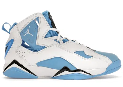Pre-owned Jordan Men's  True Flight Unc Sneakers In White/black/university Blue In Multi