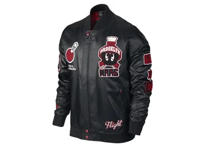 Pre-owned Jordan Men's  Wb Marvin Bomber Jacket In Black/red