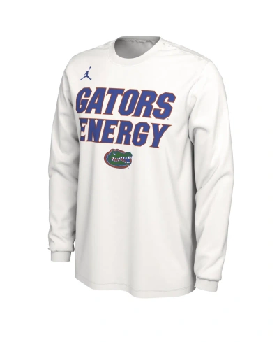 Jordan Men's  White Florida Gators 2024 On Court Bench Long Sleeve T-shirt
