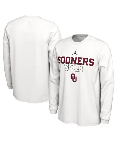 Jordan Men's  White Oklahoma Sooners On Court Long Sleeve T-shirt
