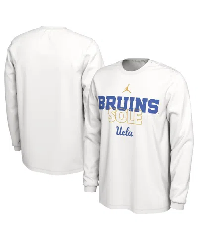 Jordan Men's  White Ucla Bruins On Court Long Sleeve T-shirt