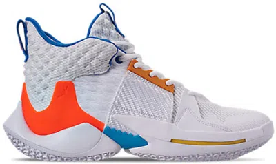 Pre-owned Jordan Men's  Why Not 0.2 Okc Home Sneakers In White/total Crimson/tidal Blue In Multi